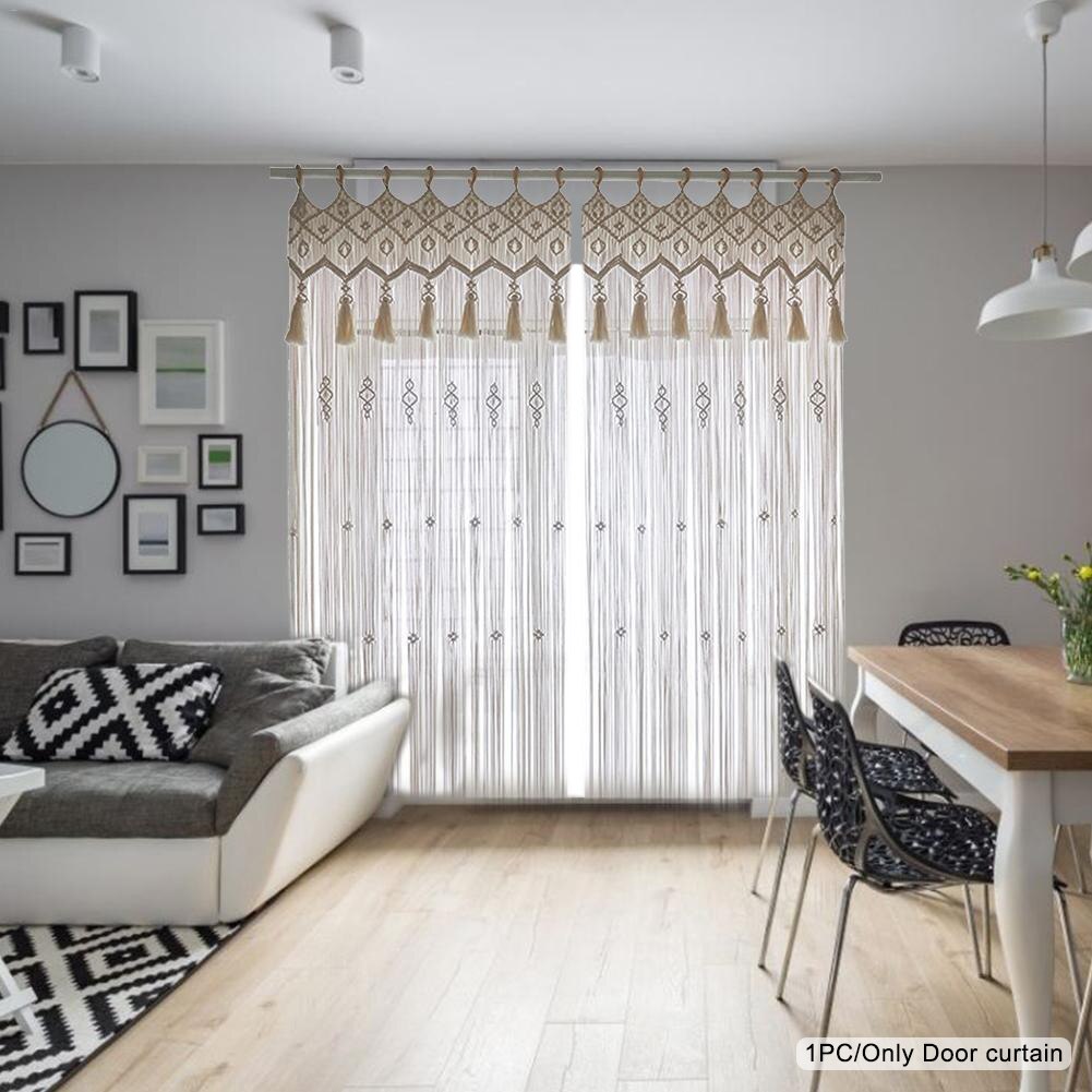 Macramé cortina decoración de hogar para colgar en la pared macramé cortina bodas Fondo tejido a mano