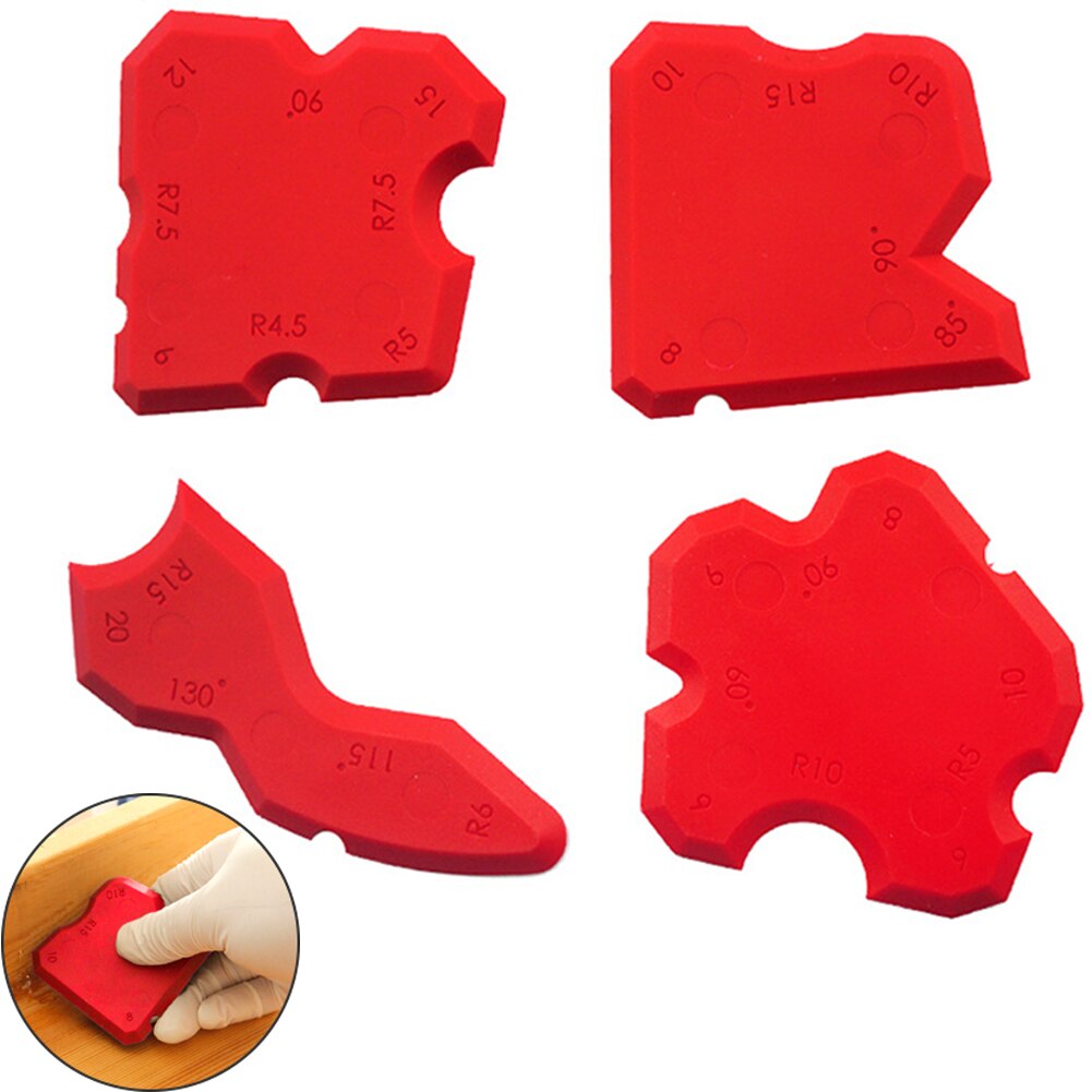 4pcs Finishing Corner Grouting Smoothing Scraper Profiling Line Joint Applicator Tool Kit Silicone Sealant Caulking