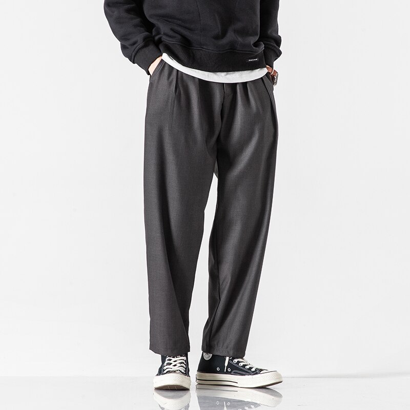 Hommes Vintage costume décontracté pantalon homme Streetwear Hip Hop sarouel ample japon Style pantalon veste pour homme coton, polyester