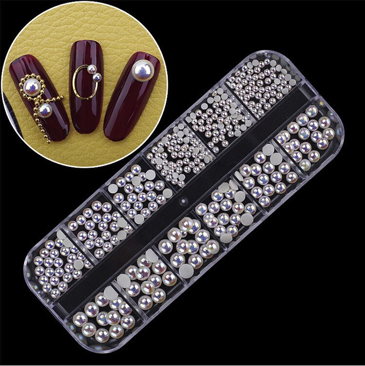 1 låda glitter naglar strass multi size flat-back ab kristaller stenar 3d berlocker diy tips nagelkonst dekorationer glänsande diamanter: A17