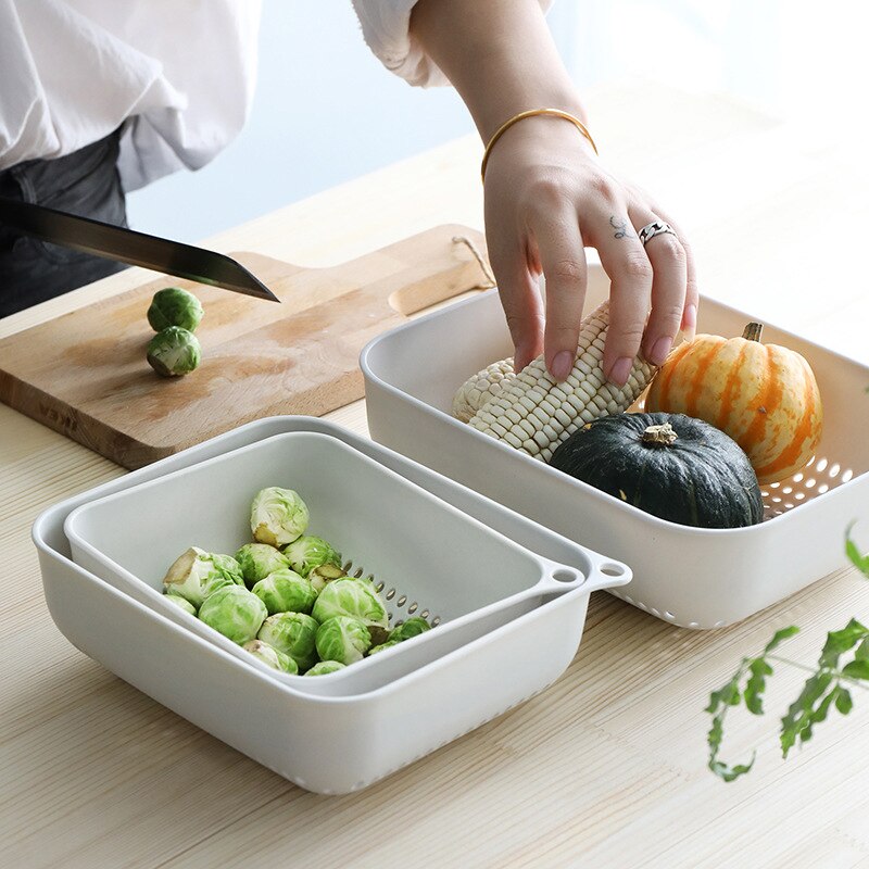 Three-piece Plastic Drain Basket Kitchen Sink Home Fruit Filter Funnel Vegetable Food Multifunctional Drainage