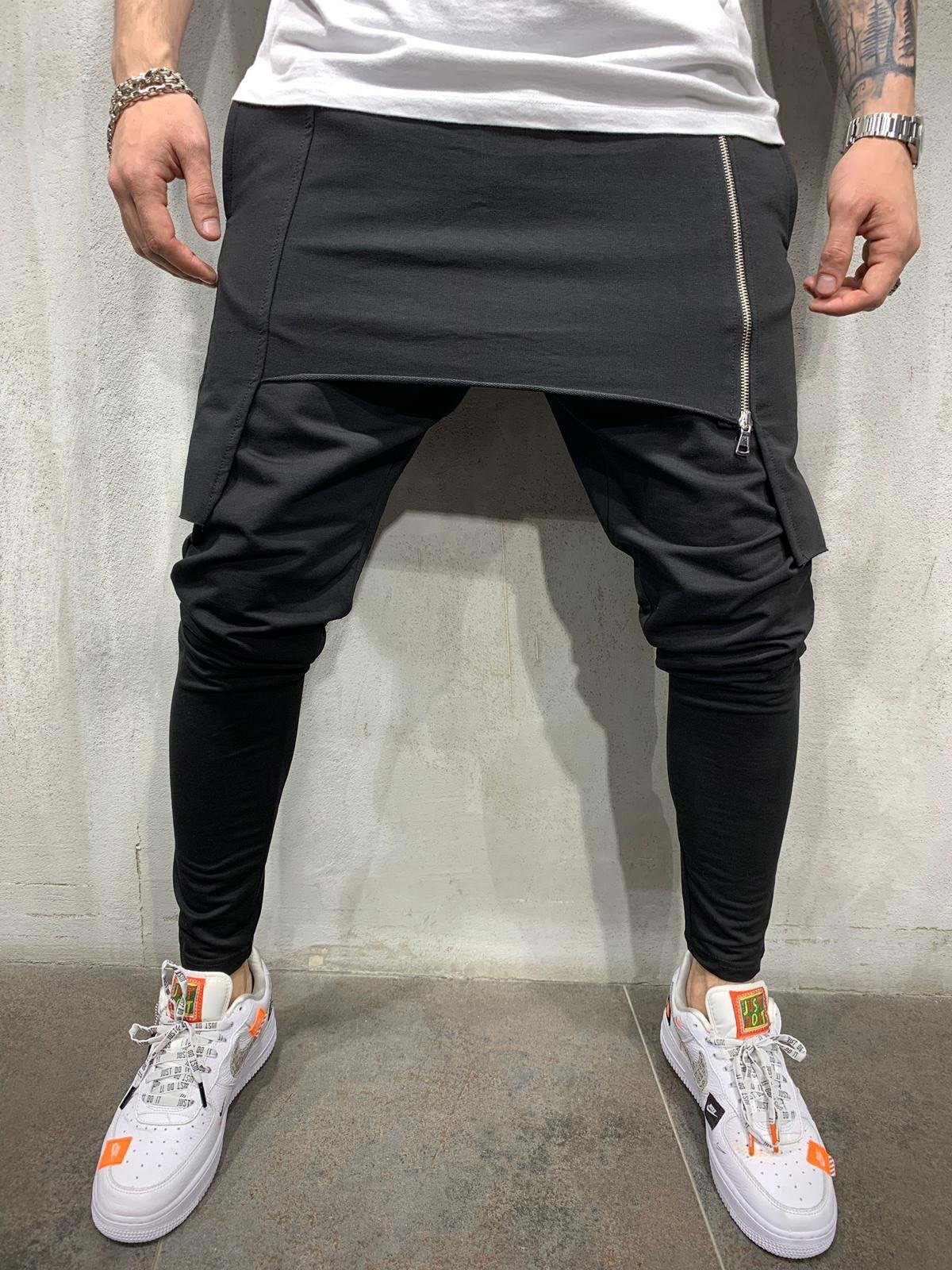 Mannen Broek Diep Kruis Broek Elastische Taille Losse Baggy Hip-Hop Dance Losse Harem Heren S-3XL: Xxl / black