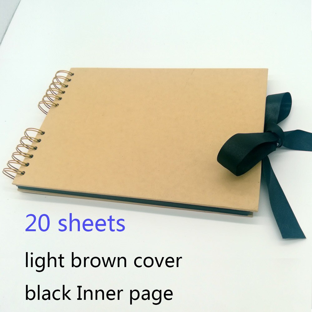 80 Pages Photo Albums Scrapbook Paper DIY Craft Album Scrapbooking Picture Album for Wedding Anniversary Memory Books: 20 sheets brown