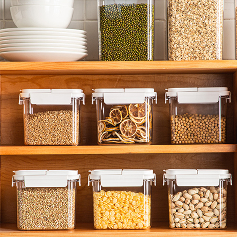 2 Pak Ontbijtgranen Dispenser Set, Luchtdichte Voedselopslagcontainer Voor Keukenpantry-Organisatie, Plastic Bakjes Met Deksels