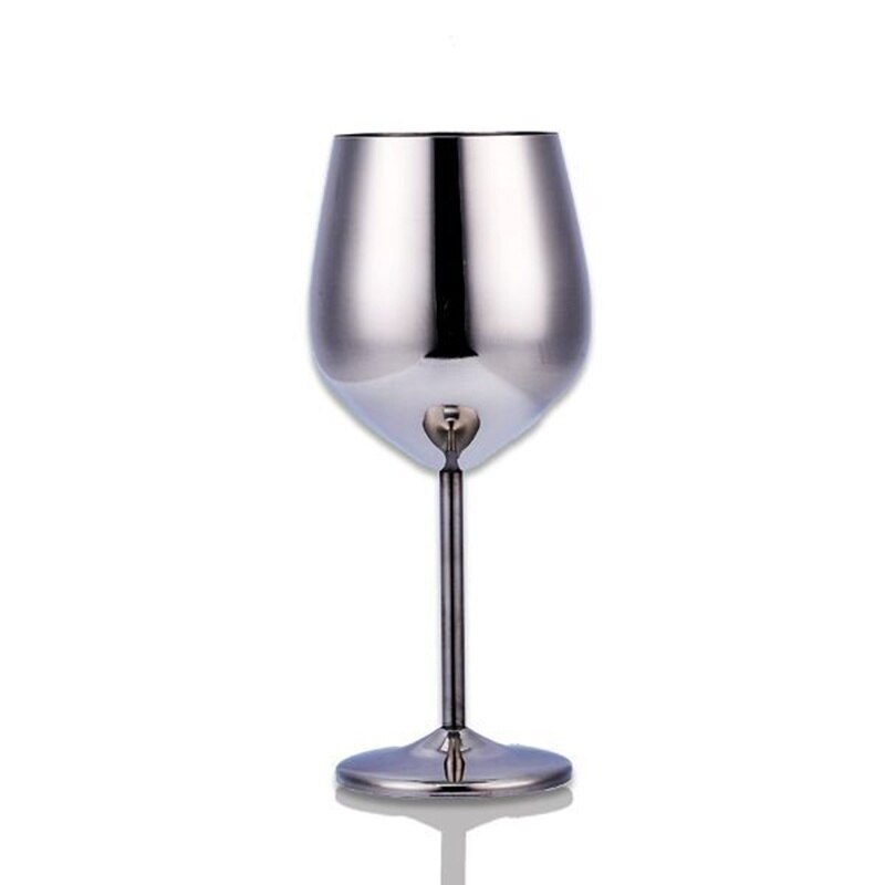 1Pc Stainless Steel Wine Glass Whiskey Goblet Copper Plated Champagne Cup Wine Tumblers Water Tumbler Stainless Steel Pokal: Silver