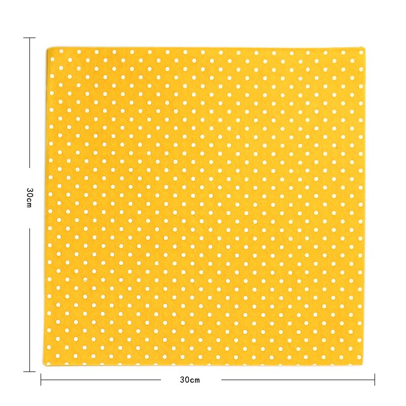 Tissu en feutre de couleur Pure imprimé jaune et Polyester, motif à pois, 30x30CM, pour Patchwork, bricolage, couture, décoration de la maison, 10 pièces/lot