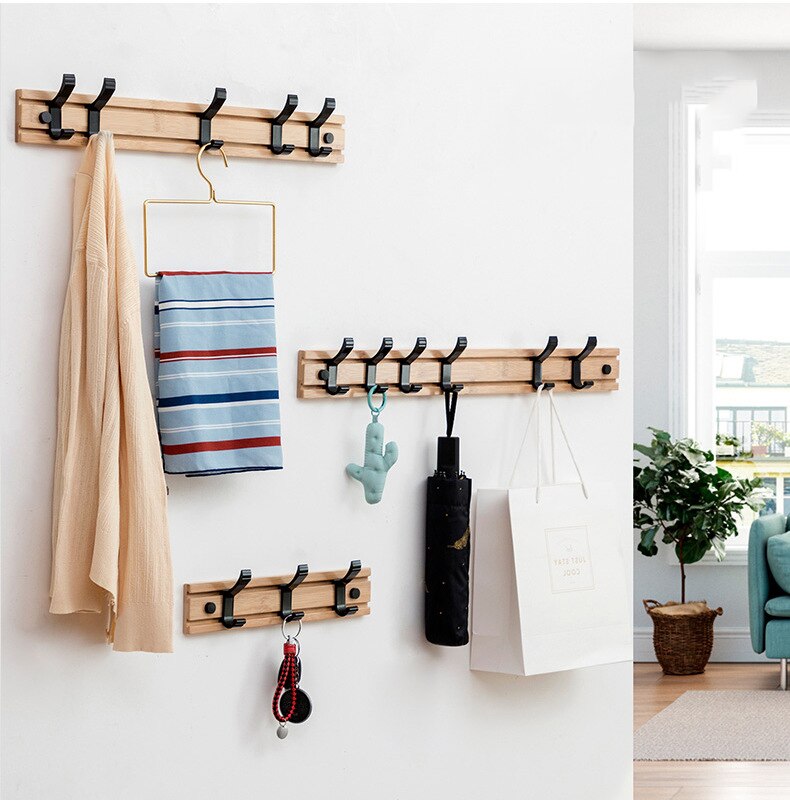 Træbøjle kappekroge nøglekrogeholder tøjopbevaring arrangør metal skjult vægkrog til hængende tøj til hjemmet tilbehør