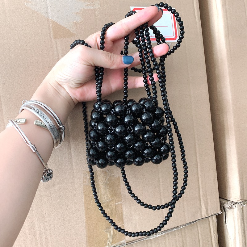 Signore Di Lusso del progettista Perline Fatti A Mano Sacchetti di Mini Sacchetto di Spalla Croce di Cristallo Della Ragazza Tessuto Sacchetto Del Messaggero di Alta Qualità Pera Borse