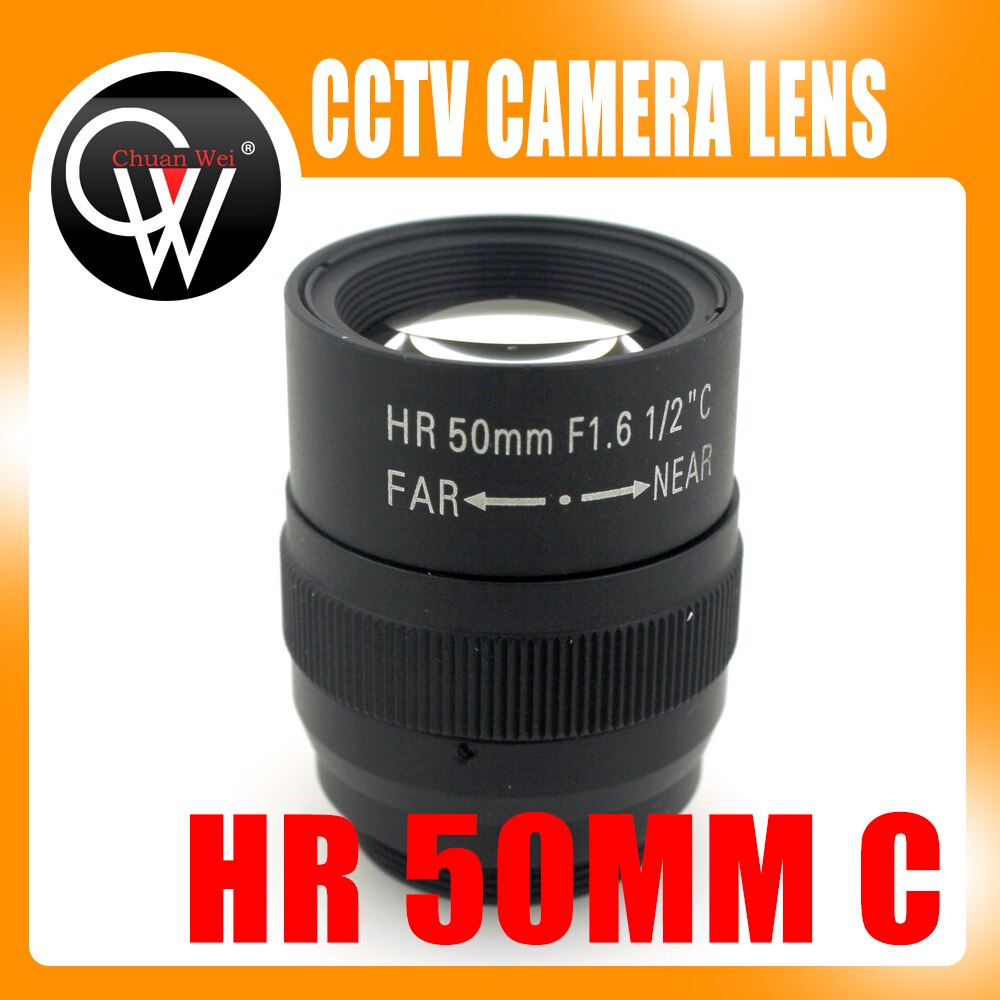 1.5MP 50mm lens Manual Iris Fixed focal length Lens 1/2" F1.6 C Mount HD Lens for Machine Vision cameras