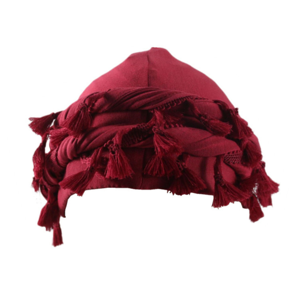 Babalet Halo Turban for Men Women Satin Lined Durag Head Wraps Skull Cap Pre-Tied Tassels Braid Beanie Vintage Twist Bonnet: Blue