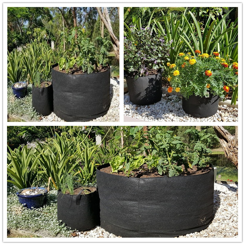 Adembare Plantenbak Voor Groenten 10 Stuks Tuin Zakken – Heavy Duty Niet-geweven Plantenpot Met Handvat, 5 Gallon (32x25 Cm), Voor Groenten, Bloemen En Kruiden Verplaatsbare Pot Voor Terras