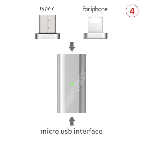 GARAS Micro USB à Type C adaptateur magnétique 3in1 câble de données convertisseur adaptateur Micro USB à Type C: micro to typeC 8PIN