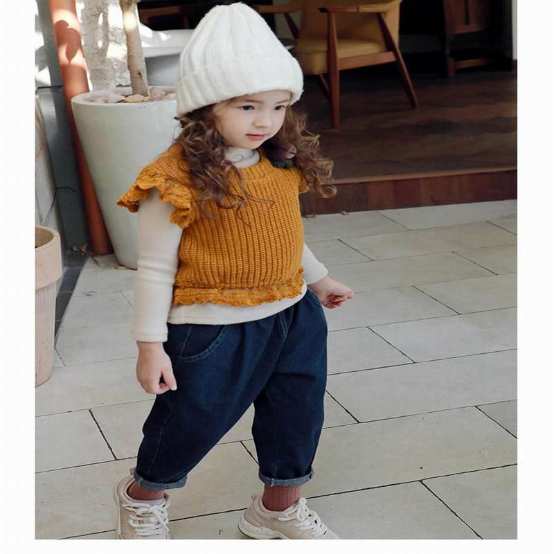 Pull tricoté en dentelle pour bébé fille, gilet, vêtements d'hiver, collection automne-hiver , E20592