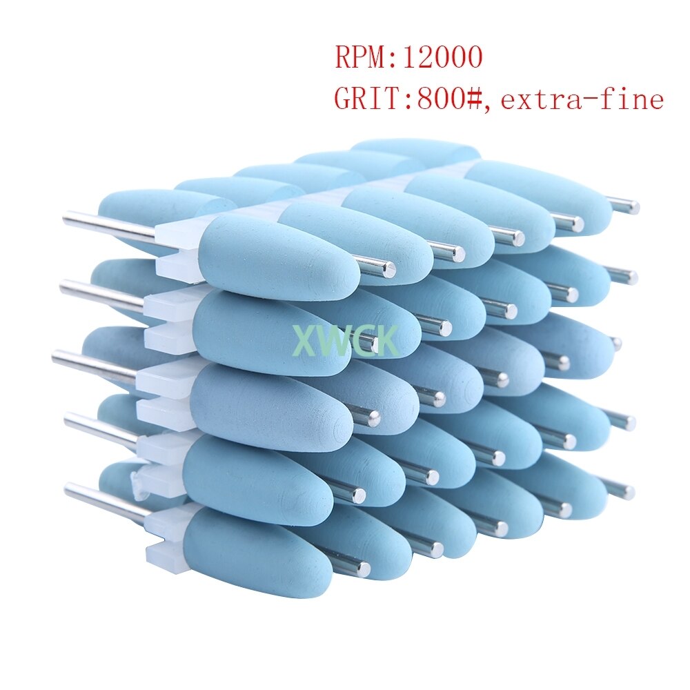 50pcs 2.35mm Dental silicone Polishers Resin Base Acrylic Polishing Burs dental polishing Equipment: 50pcs Bule Type1