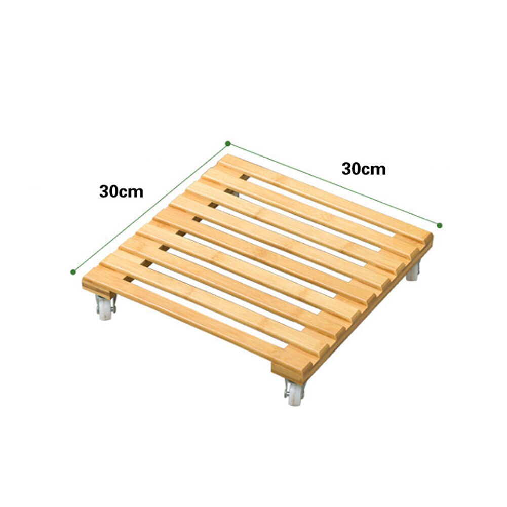Bambus plante stativ med hjul mobil blomsterpotte mover rulle til terrasse have kraftige planter caddy med hjul rullestativ
