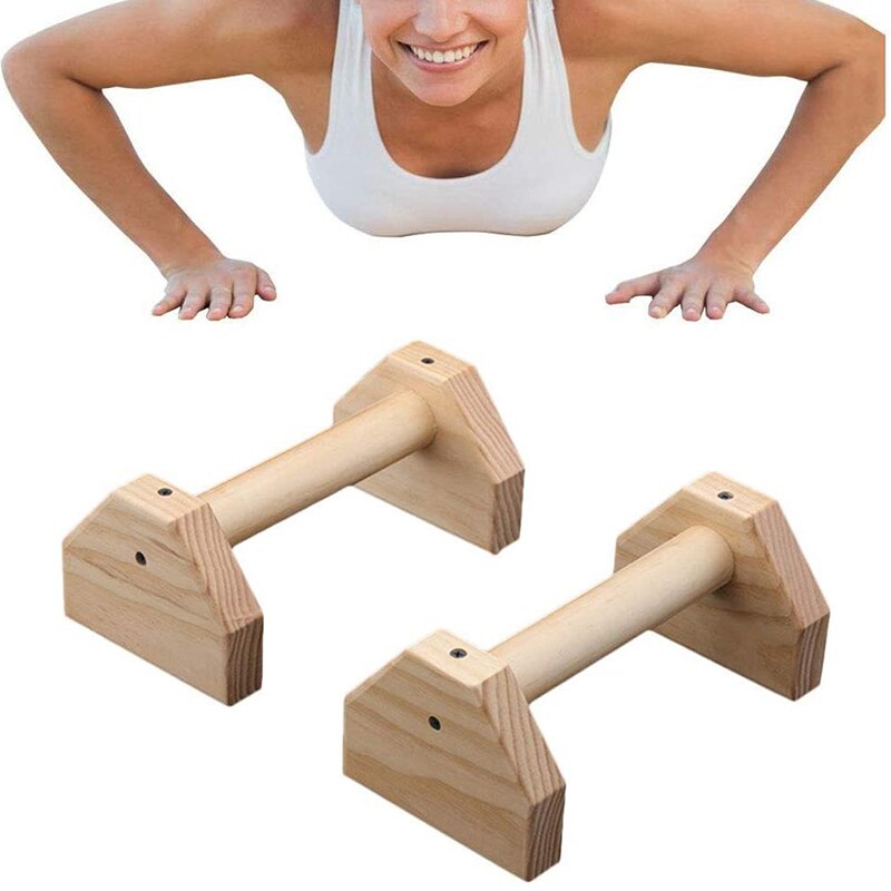 1 Paar Houten Push-Ups Dubbele Stang Stand Gymnastiek Gymnastiek Handstand Bar Fitness Oefening Gereedschap Training Gear Apparatuur