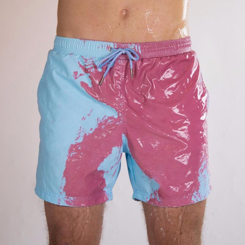 Arrivals Discoloration In Water Neach Sports Fitness Shorts Men's Quick-Drying Swimming Trunks Temperature Change Color