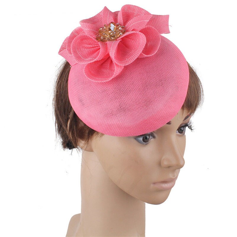 FS-gorros de boda para mujer, sombrero con pinza para el pelo, , nupcial, iglesia, Fedora, pastillero: Pink