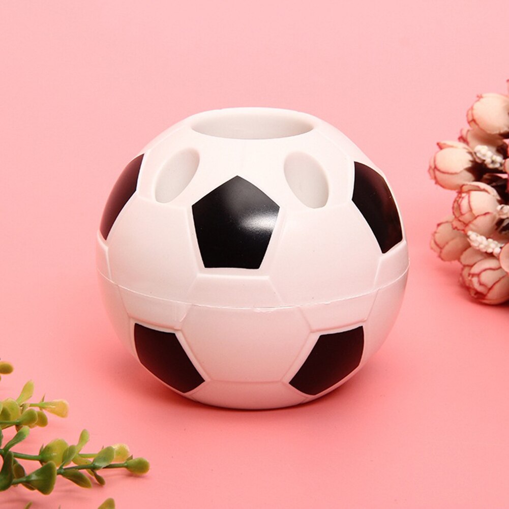 Football Shaped Pen Holder Plastic Pencil Storage Case Students Stationery Multifunctional Soccer Pen Holder