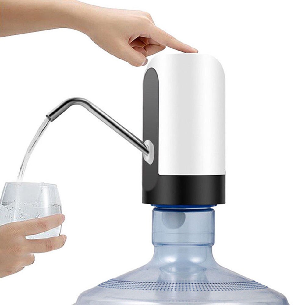 Water Fles Pomp Usb Opladen Automatische Elektrische Water Dispenser Pomp Fles Waterpomp Auto Switch Drinken Dispenser: WHITE