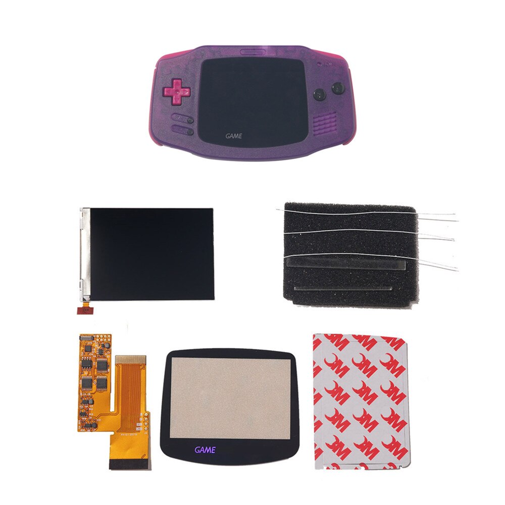 IPS V2 LCD Kits mit keine muss pre-cut schalen für GBA Hintergrundbeleuchtung V2 Bildschirm 10 Ebenen Hohe Helligkeit für Gameboy voraus nintend