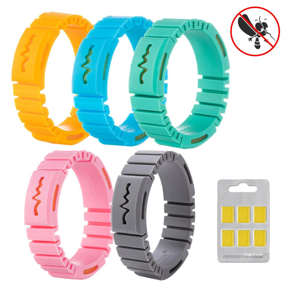 Muggen Armband Met 6 Stuks Muggen Chips Veilig Waterdichte Muggenmelk Polsband Voor Thuis Outdoor Gebruik