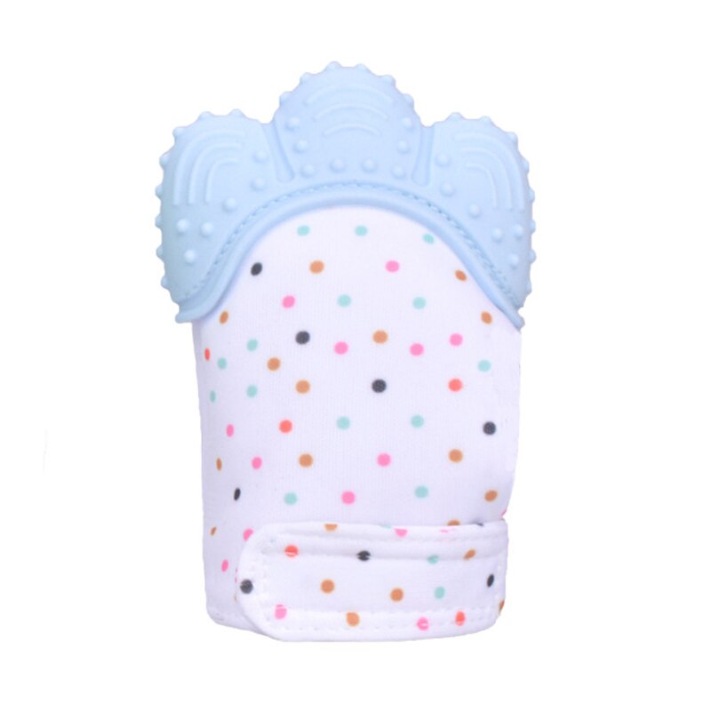 Baby Silicone Teether Gloves Animal Palm Bite Chew Training Toys Squeaky Grind Baby Teething Protect Anti-bite Gloves BPA Free: Blue