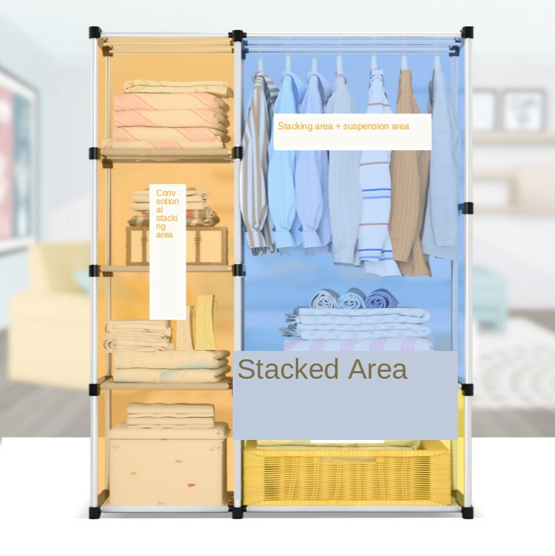 Auf Moderne Einfache Kleiderschrank Stoff Falten Tuch Schrank DIY Montage Einfach Installieren Verstärkung Kleiderschrank