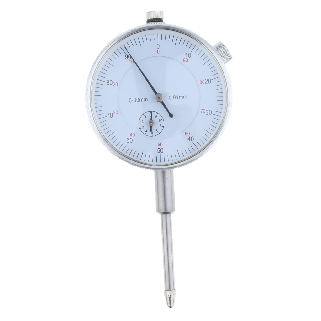 Precision Dial Test Indicator With Pointer, 0-30mm, Continuous clockwise pointer rotation displays units; Metric reading