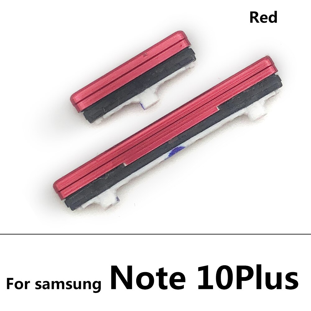 Teclas laterales nuevas, botones de encendido y volumen, botón para Samsung Galaxy Note 9, 10 Plus, piezas de repuesto: Note 10 Plus Red