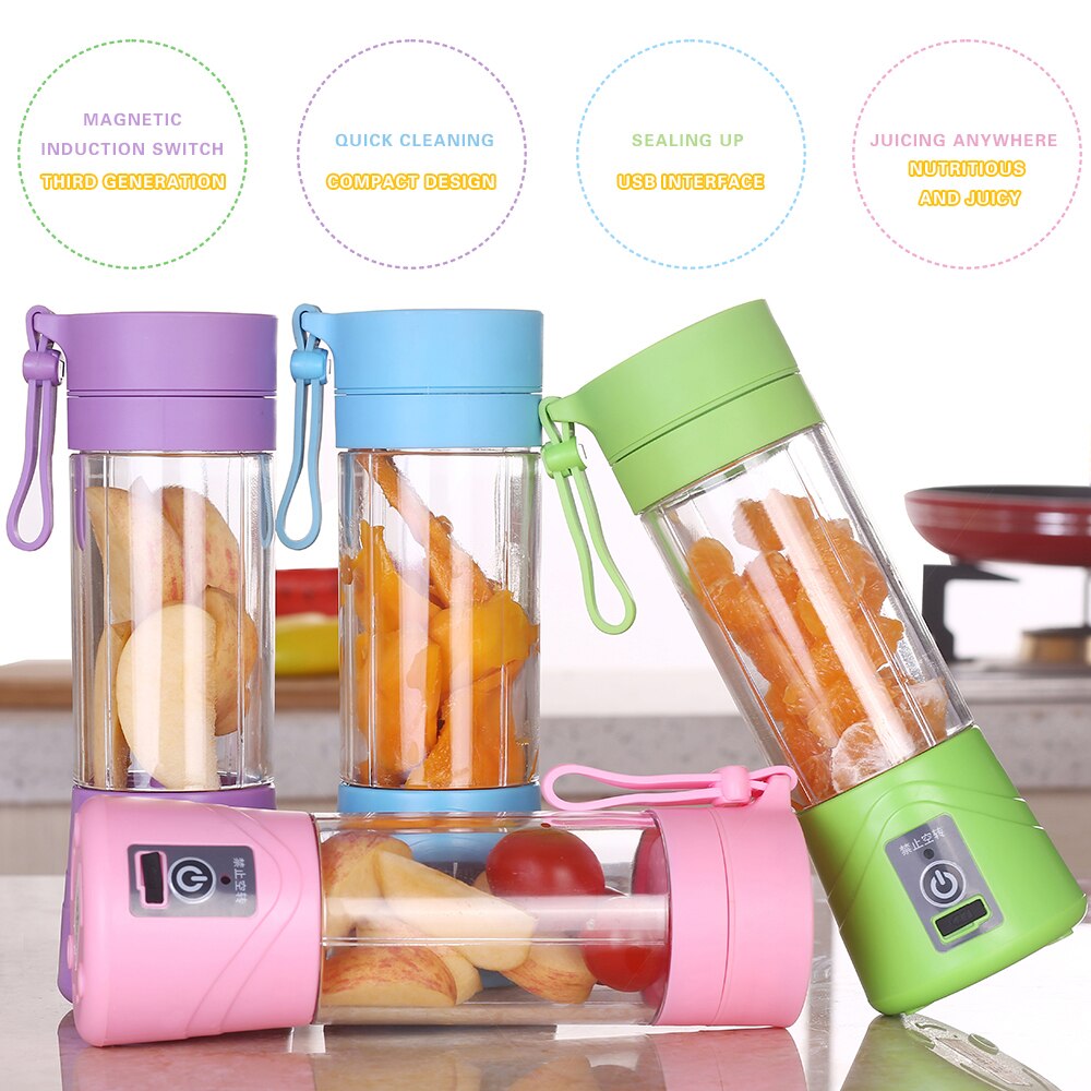 Homgeek 4 kleuren elektrische sapcentrifuge smoothie maker blender draagbare sapcentrifuge usb oplaadbare elektrische fruitpers machine
