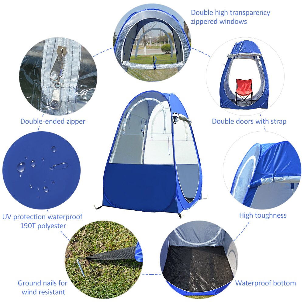 Utomhus fisketält uv-skydd pop up single tält regn skugga tält för utomhus camping strand bärbar med bärväska