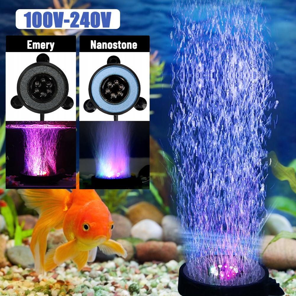 Onderwater Rgb Aquarium Air Curtain Bubble Licht 6 Kleur Veranderende Led Dompelpompen Aquarium Versieren Licht Eu/Ons/uk Plug