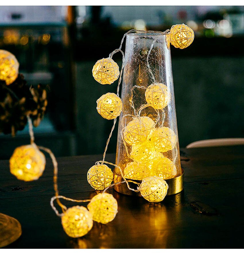 Oakliy Sepak Takraw Led String Lights 5M 20Led Warm Wit Kerstverlichting Lichten Kerst Wedding Party Decora Verlichting