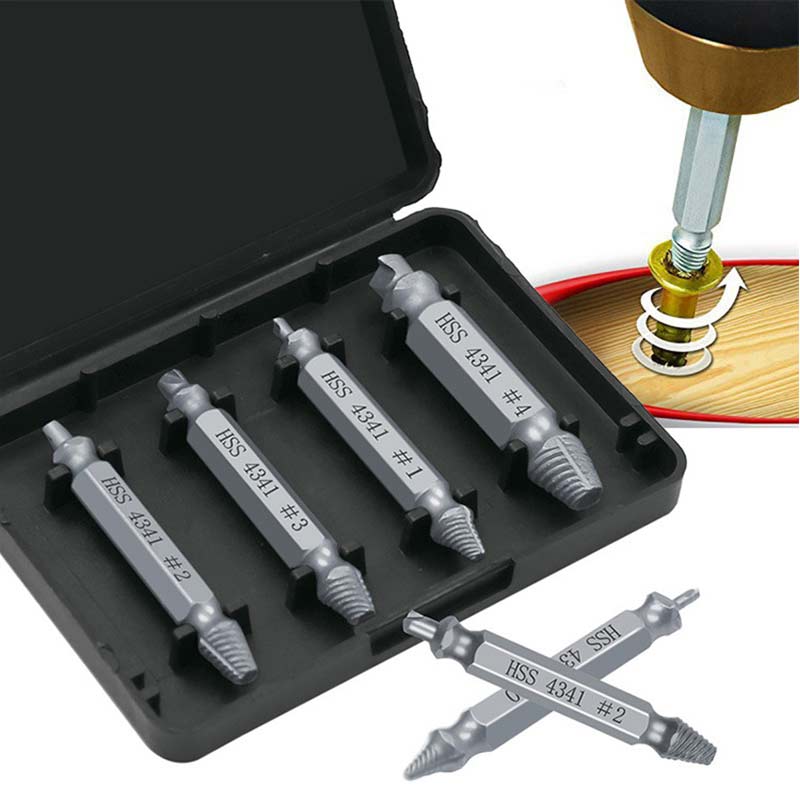 6 uds Extractor de tornillos dañados juego de brocas para quitar fácilmente el tornillo roto, removedor de pernos Extractor de tornillos pelado herramientas de demolición