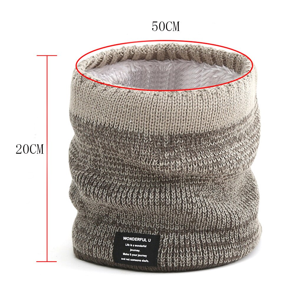 Mode Vrouwen Mannen Gebreide Sjaal Effen Winter Dikke Fluwelen Snood Sjaals Lady Warm Unisex Nek Sjaals Ring