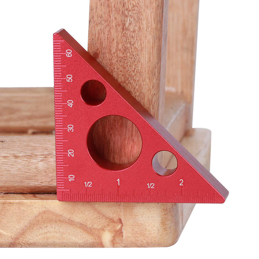 45 degree aluminum angle ruler 2 inch/6 cm right angle height ruler precision woodworking tools carpenter tool for photo frame