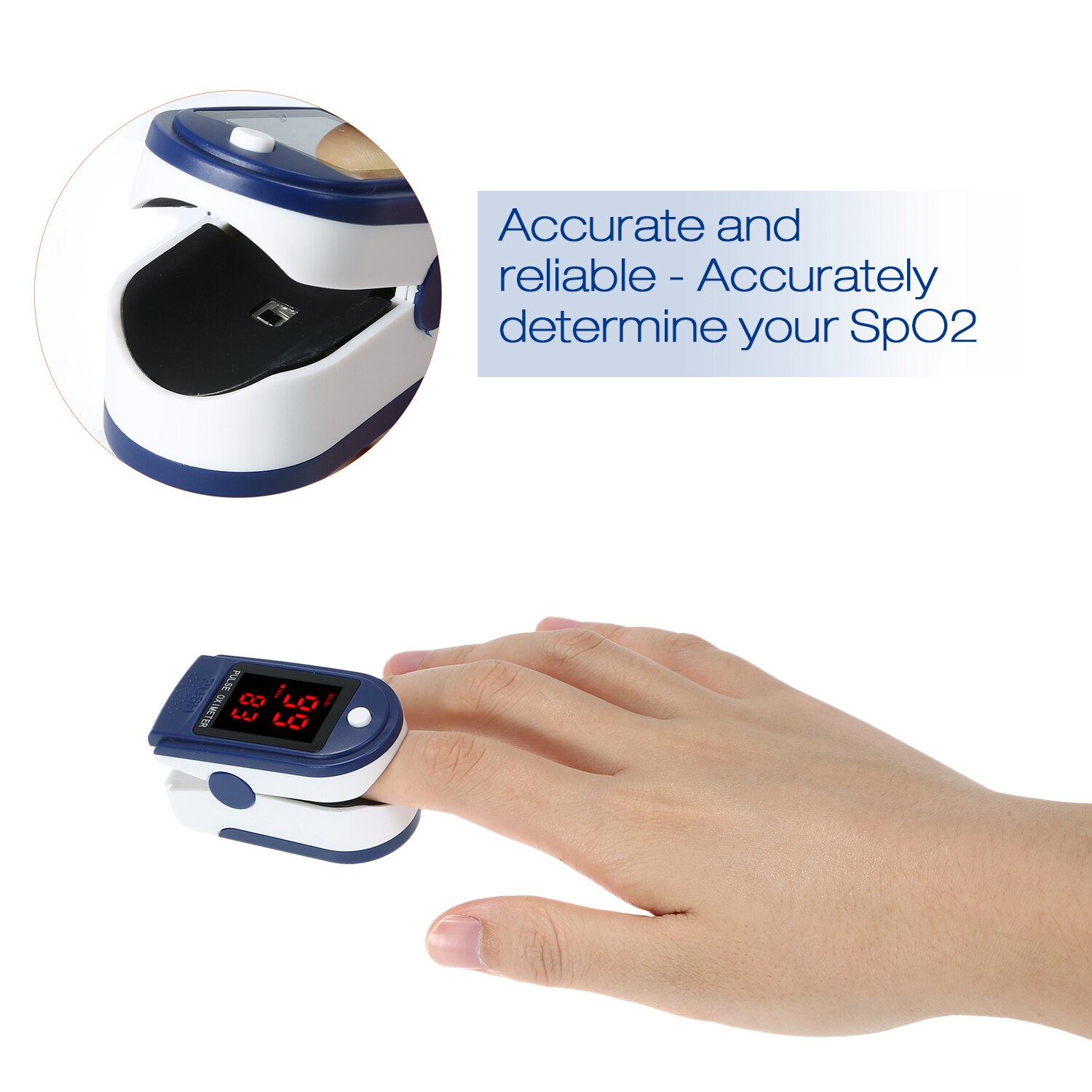 Blood Oxygen Monitor Finger Pulse Oximeter Oxygen Saturation Monitor Oximeter Heart Rate Monitor Without Battery Fast