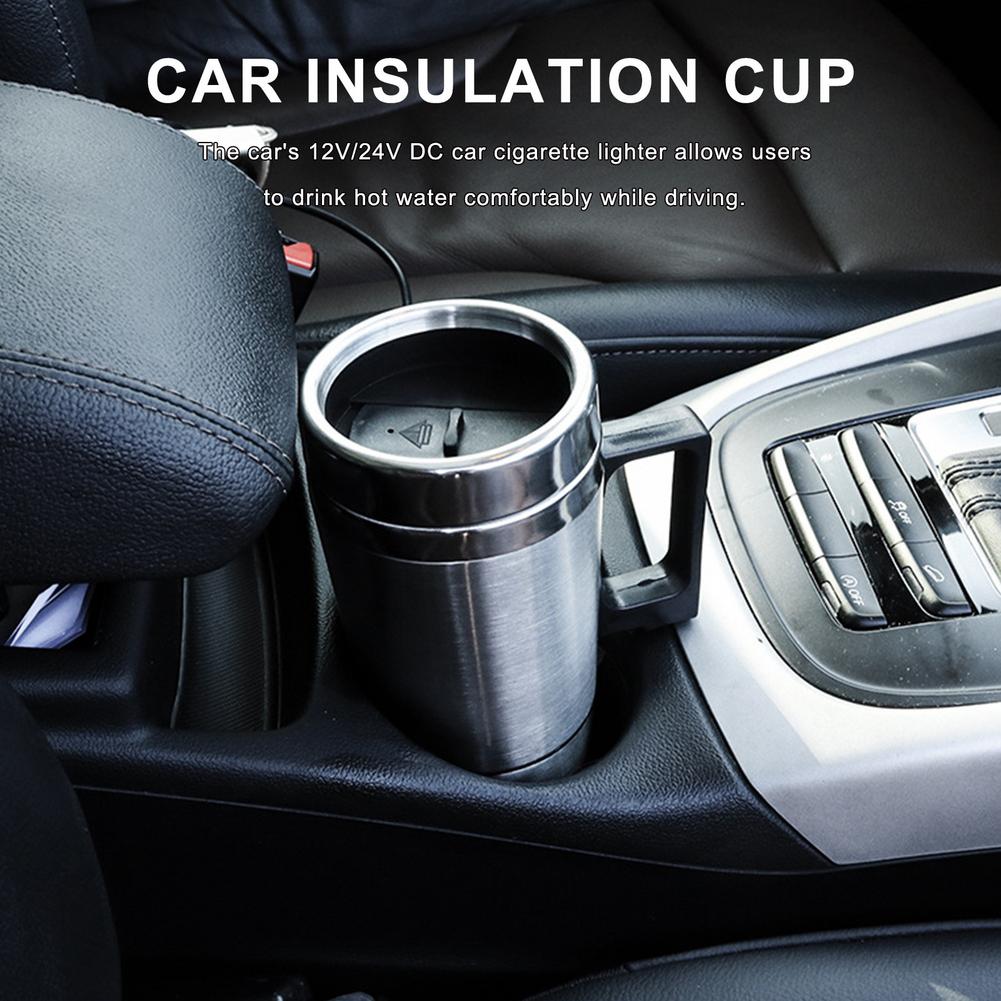 Calentador de agua para coche, tetera eléctrica portátil, taza de café de viaje, encendedor de cigarros de coche, Cable de acero inoxidable 304