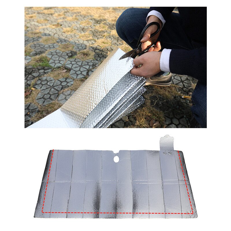 Car Windshield Sunshade Aluminum Foil Insulation Bubble Auto Front Window Heat Shield Cover Foldabler Fits For Various Sizes