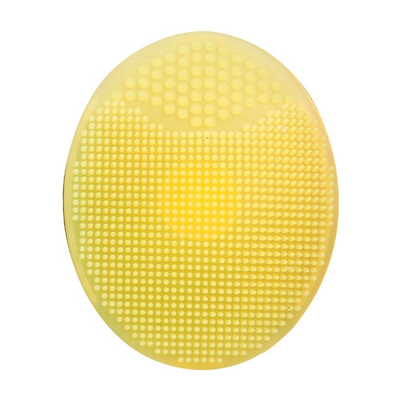 1Pc Siliconen Wassen Gezicht Pad Gezicht Scrub Pad Scrubben Mee-eter Facial Reinigingsborstel Gezicht Diepe Reiniging Baby Vrouwen Gezicht brushs: Yellow