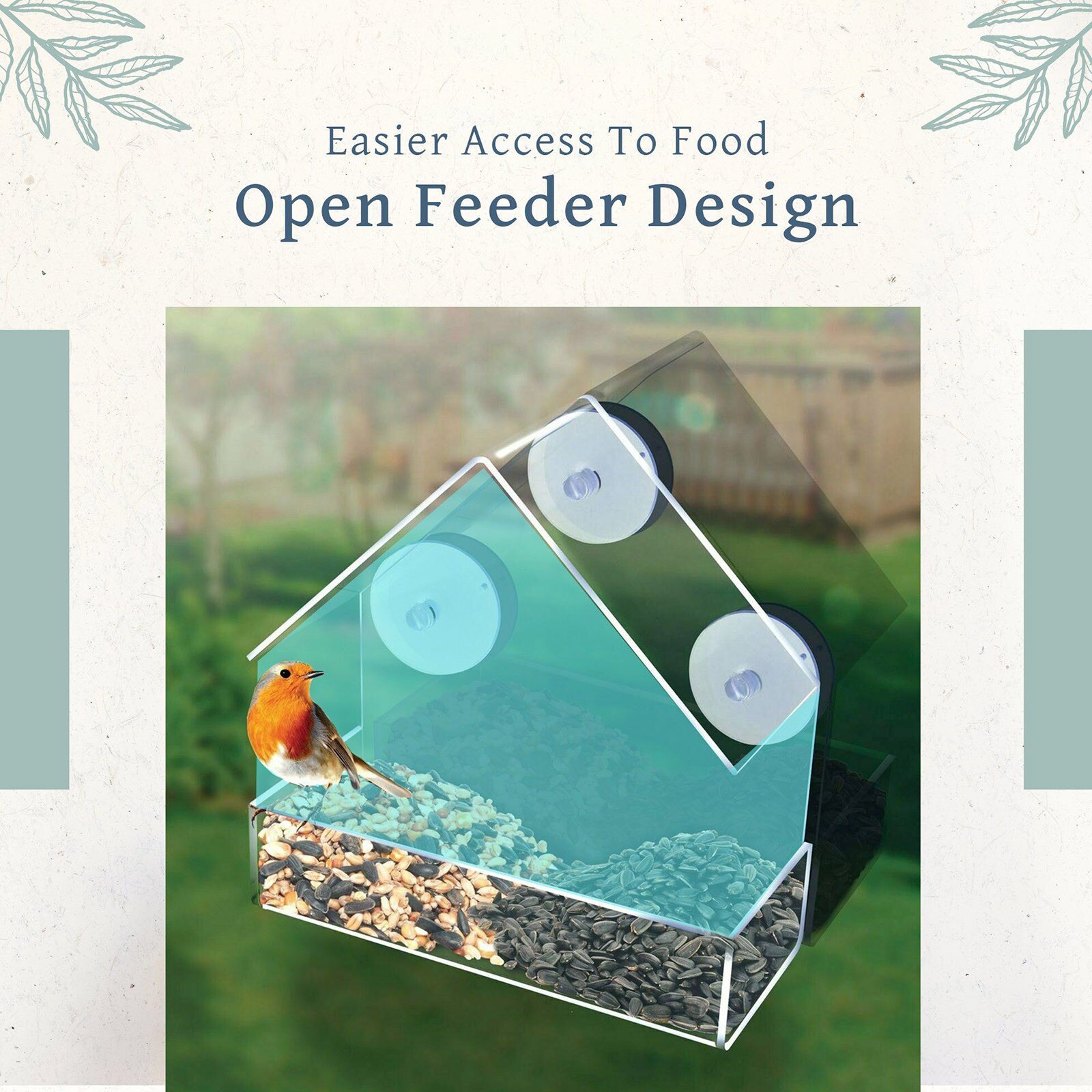 Przezroczyste szklane okno wyświetlające karmę dla ptaków hotel tabeli nasion orzechowe wiszące ssania karmnik dla ptaków przezroczysty karmnik dla ptaków
