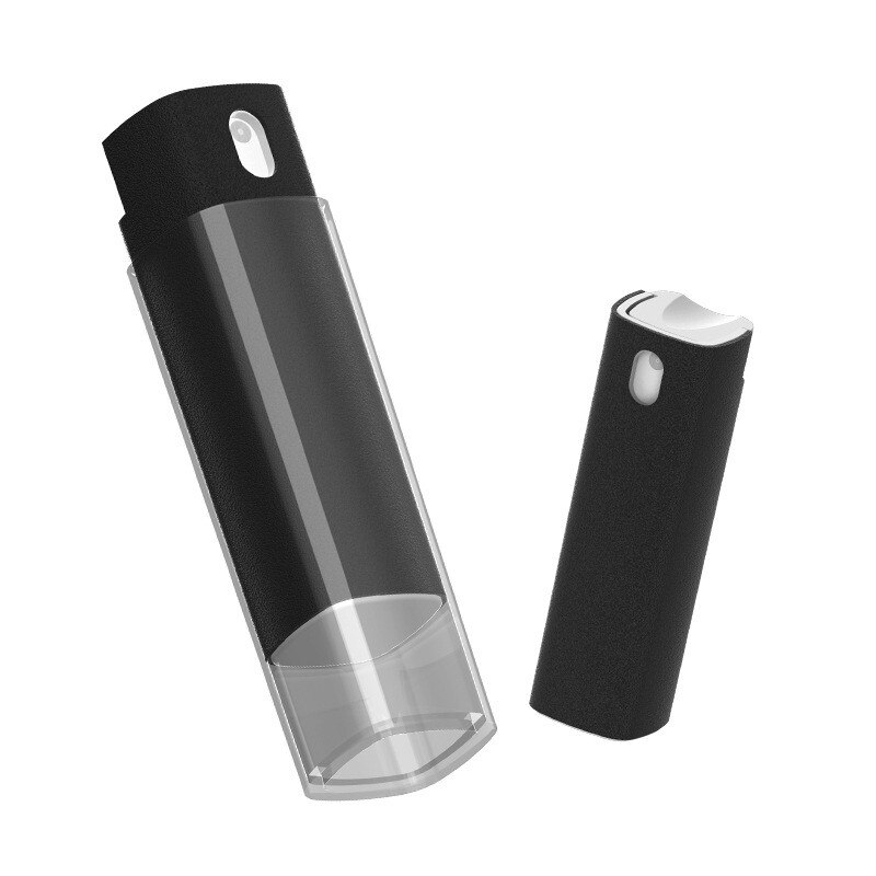 Protable 2in 1 skærm ren sprayflaskebeholder til mobiltelefon computerskærm opbevaring mikrofiber klud støvfjernelsesværktøj