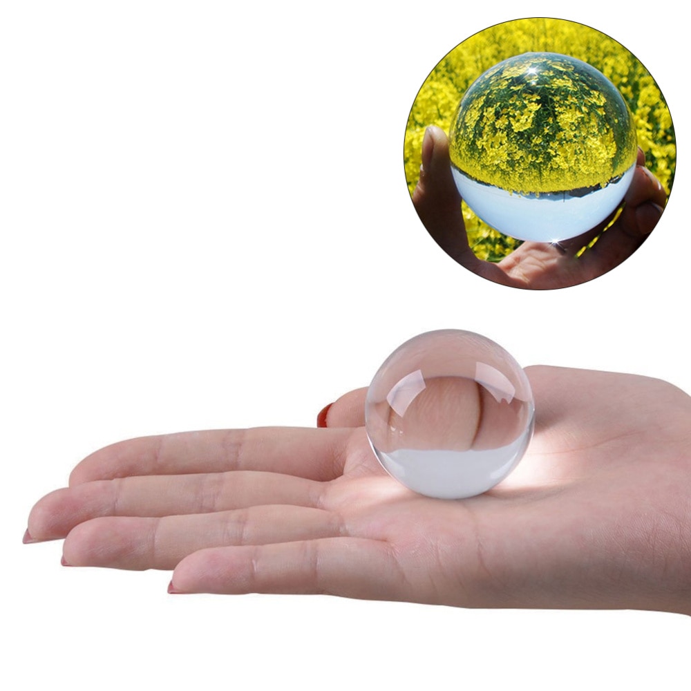 3cm Crystal Ball Photography Prop Meditation Ball Contact Juggling Glass Sphere Display (Transparent White): As Shown