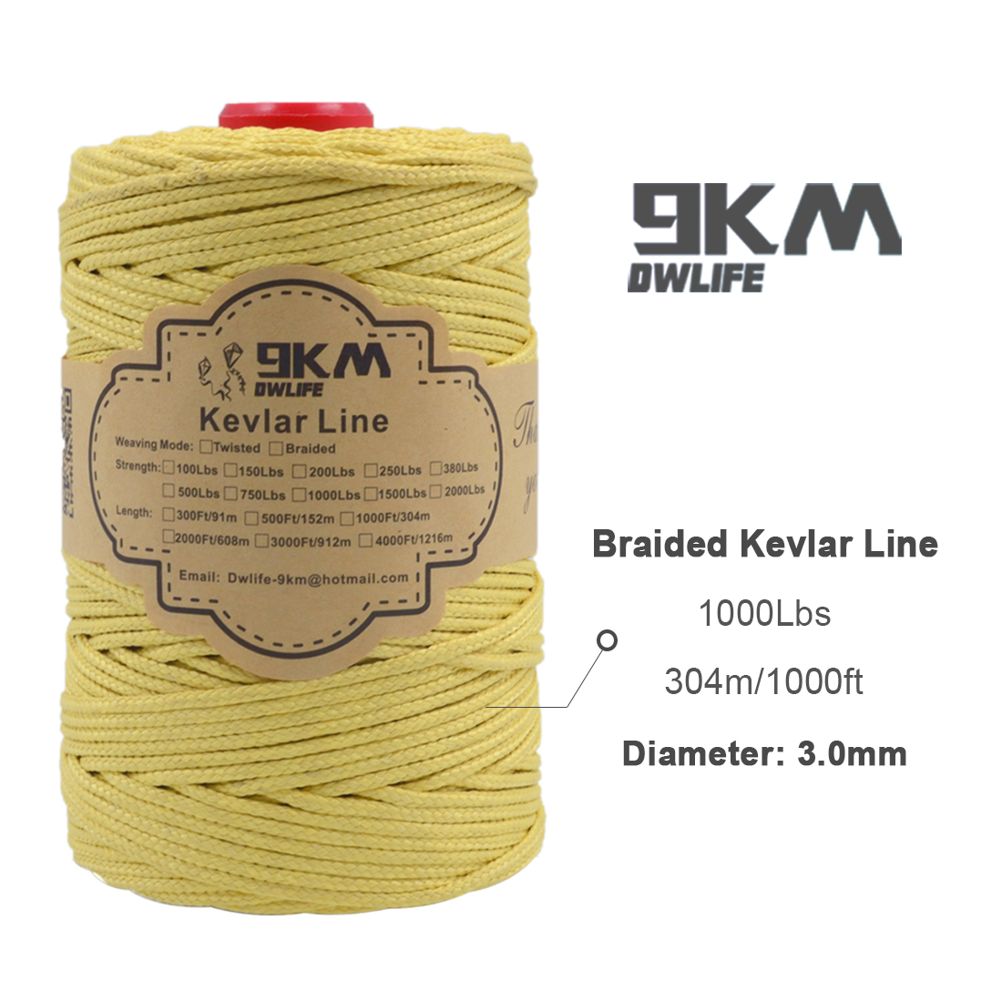 40lb-5000lb Kevlar Kite Line String for Fishing Assist Cord Kite Flying Outdoor Camping Tent Cord Low-stretch Cut-resistance