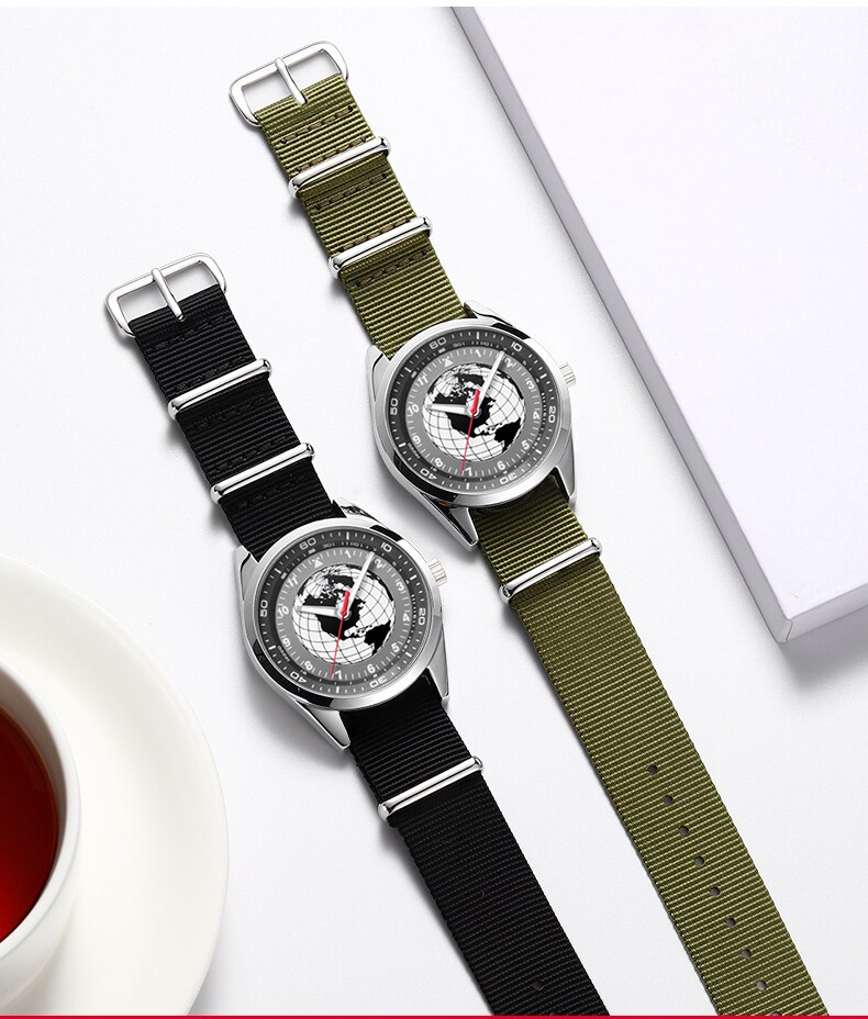 Addiesdive zegarek indywidualny modny styl Retro Pilot nylonowy pasek mineralny lustro stop 40mm Dial kwarcowy zegarek dla mężczyzn