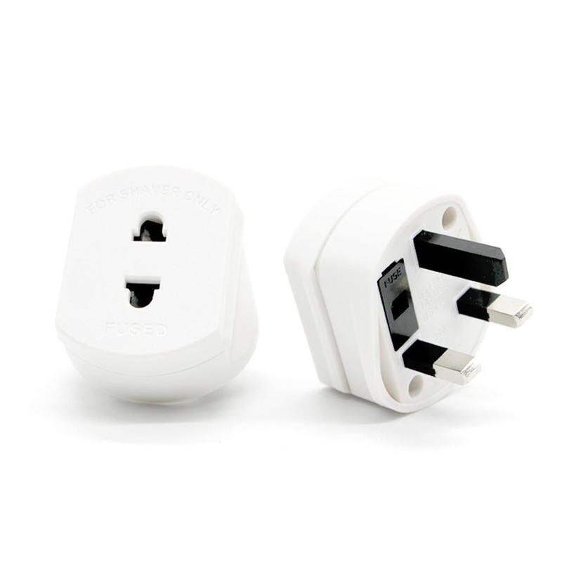 1pc European Standard To British Standard Conversion Plug With Fuse American To British Conversion Socket Plug Black White