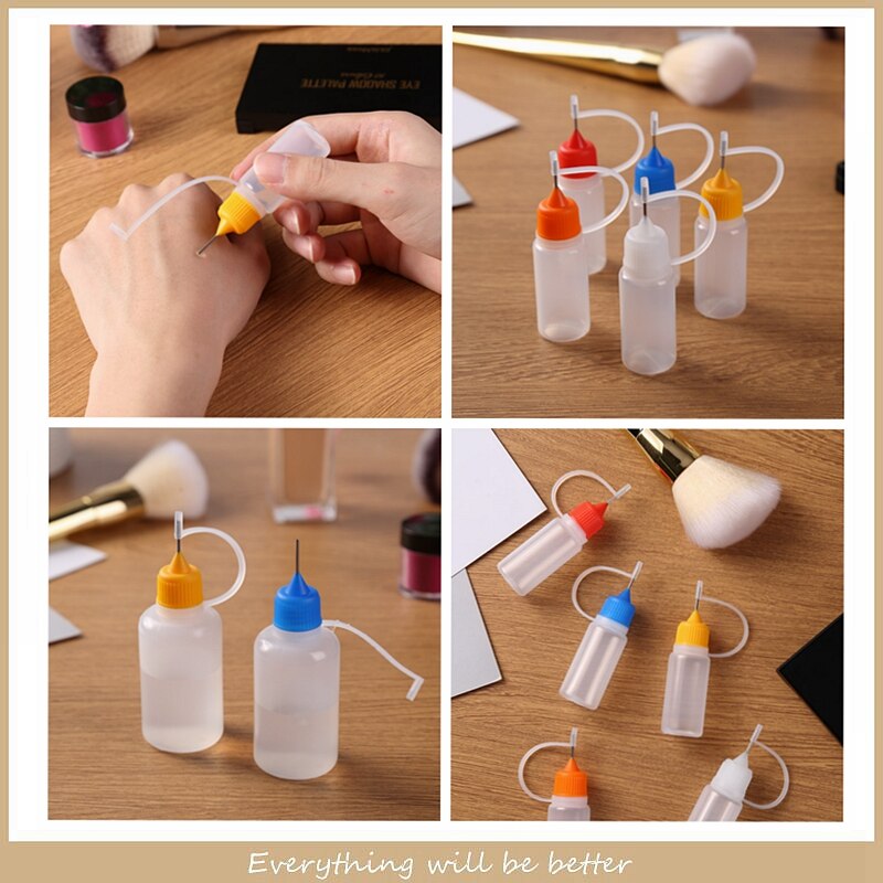5Stck 10/20/30/60Ml Leere Applikator Flaschen Kann Kleber Applikator Farbe Auge Flüssigkeit nadelspitze Flasche Scrapbooking Handwerk Werkzeug