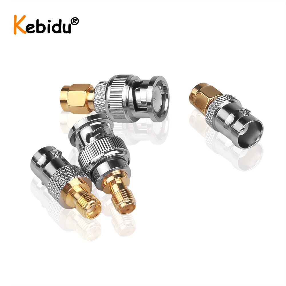 4pcs/lot BNC to SMA Connetors M/F Radio Antenna Connector Adapter RF Coax Converter M/F Radio Antenna Adapters Kit Coaxial