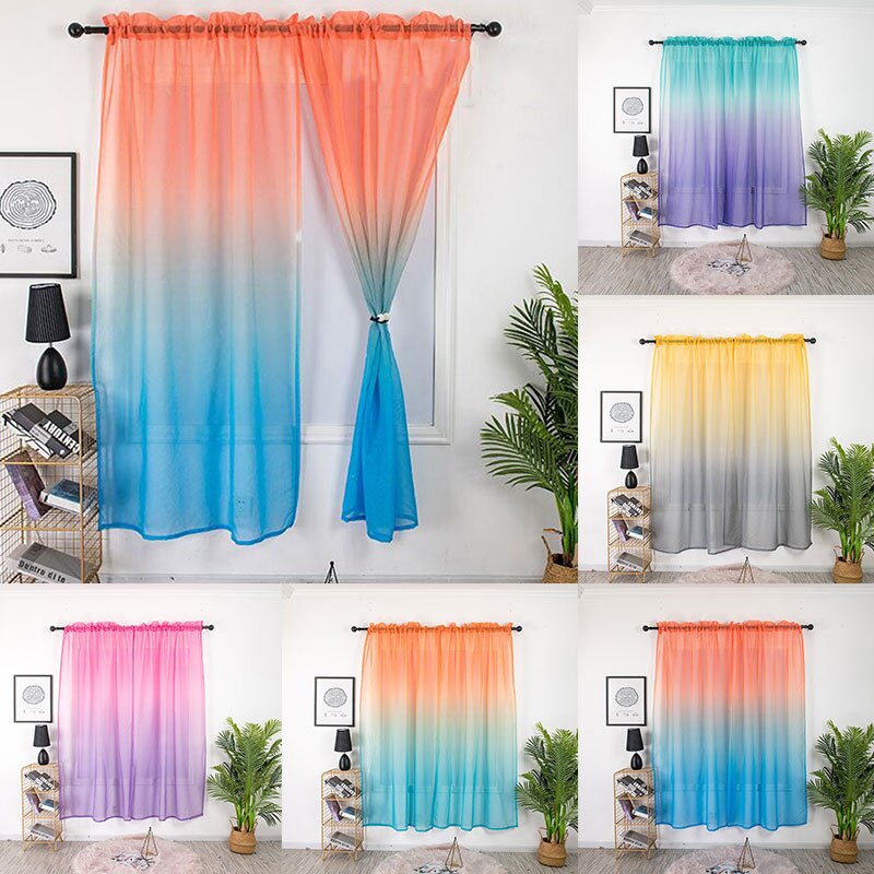 Cortinas arcoíris DE BODA modernas, cortinas de gasa opacas para balcón, sala de estar, cocina, baño, tratamientos de ventana